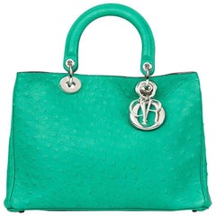 2013 Christian Dior Emerald Ostrich Leather Diorissimo MM