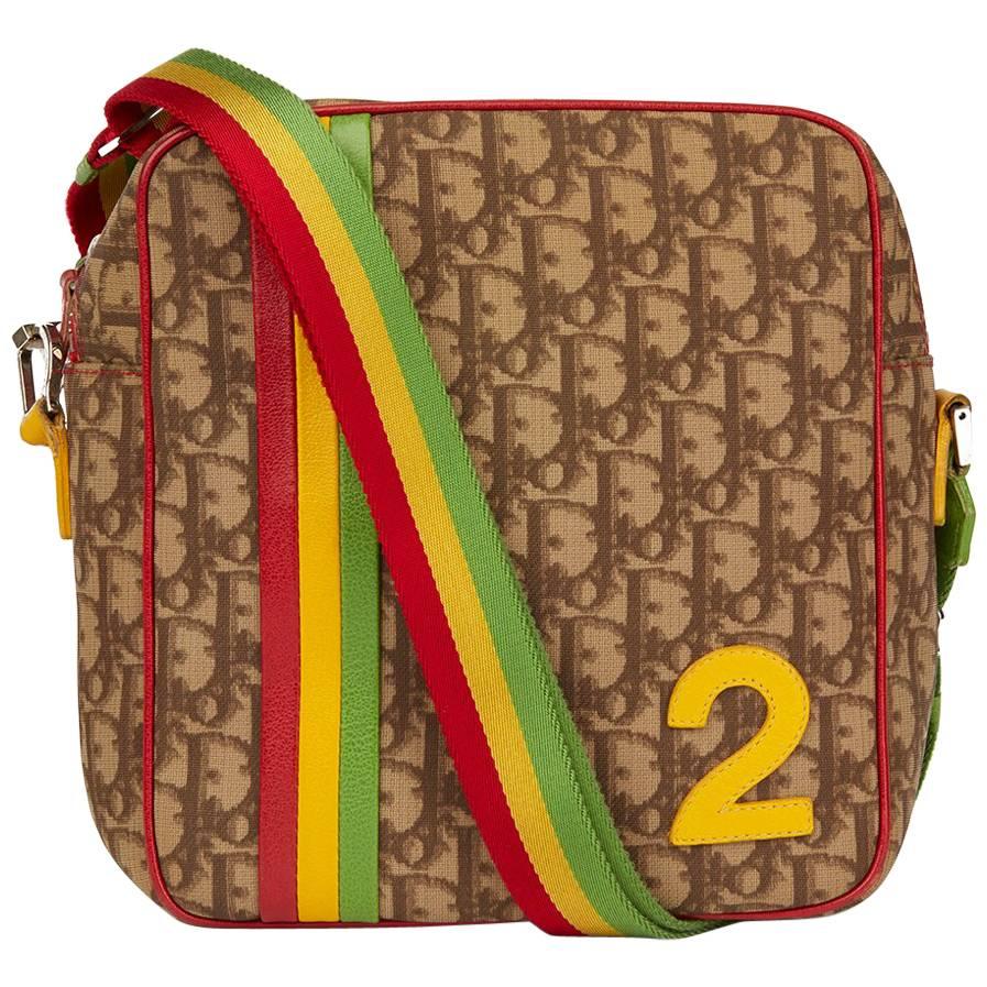 2004 Christian Dior Brown Monogram Coated Canvas Rasta 2 Crossbody Bag 