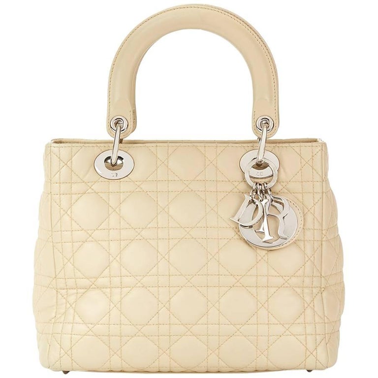 Christian Dior Lady Dior Handbag Cannage Quilt Lambskin Large at 1stdibs