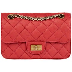 2017 Chanel Red Quilted Calfskin Leather 2.55 Reissue 224 Double Flap Bag