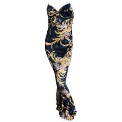 Roberto Cavalli Elegant Fishtail Mermaid Back Evening Dress for Just Cavalli 