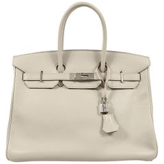 Hermès Gris Perle Swift Leather 35 cm Birkin Bag- Palladium HW