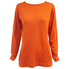 Vintage Givenchy Sport Tangerine Orange Pullover Sweater, 1970s 