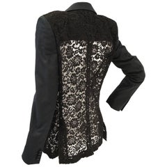 Givenchy - Blazer noir en dentelle à motifs floraux avec dos en dentelle