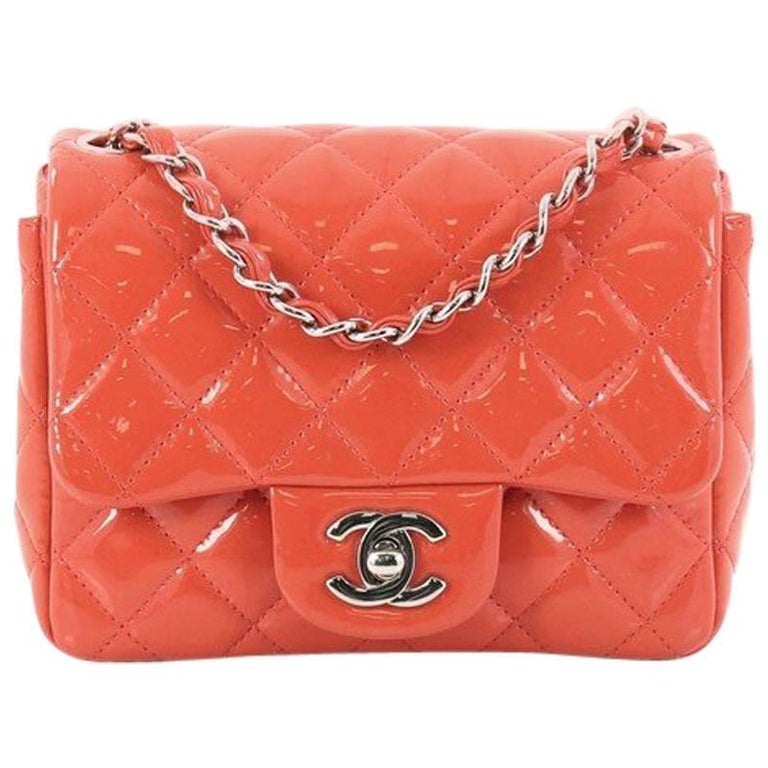 Chanel Square Classic Single Flap Bag Quilted Patent Mini at