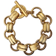 Vintage French Guy Laroche Paris Gold Tone Link Statement Bracelet