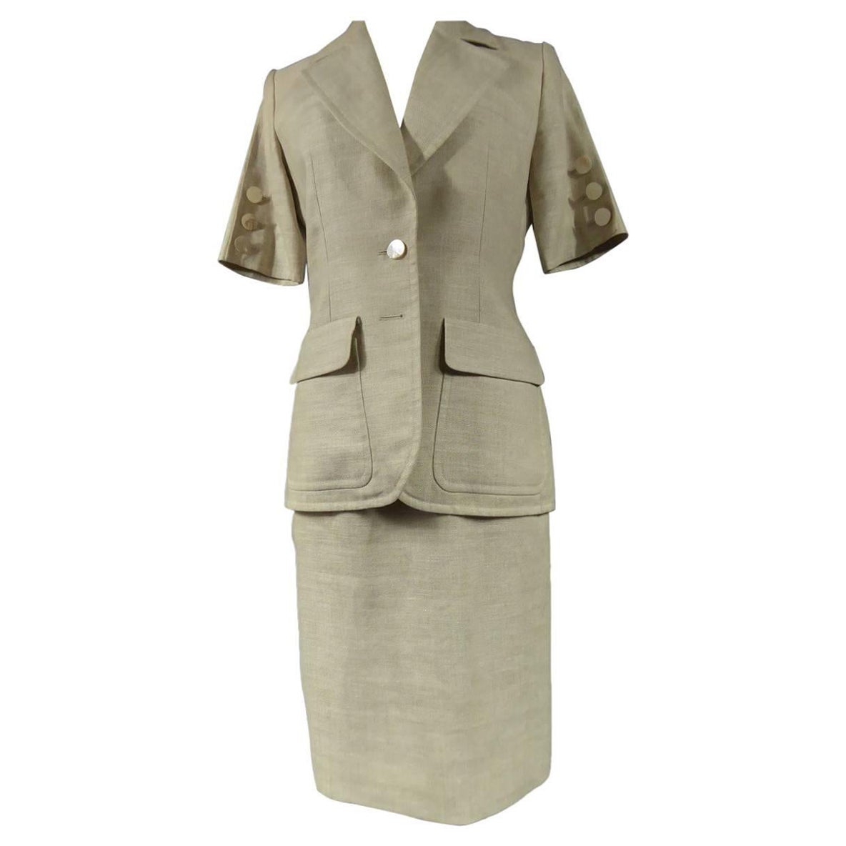 Traje con falda de lino Yves Saint Laurent Rive Gauche, circa 2000