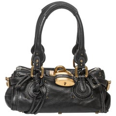 Chloe black grained leather Paddington PM bag