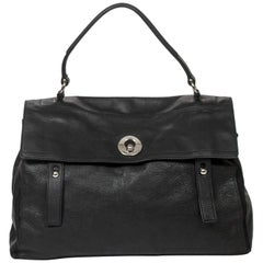 Yves Saint-Laurent black grained leather Muse 2 GM bag