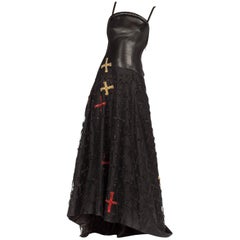 Atelier Versace Leather, Net and Crystal Gown, 1997