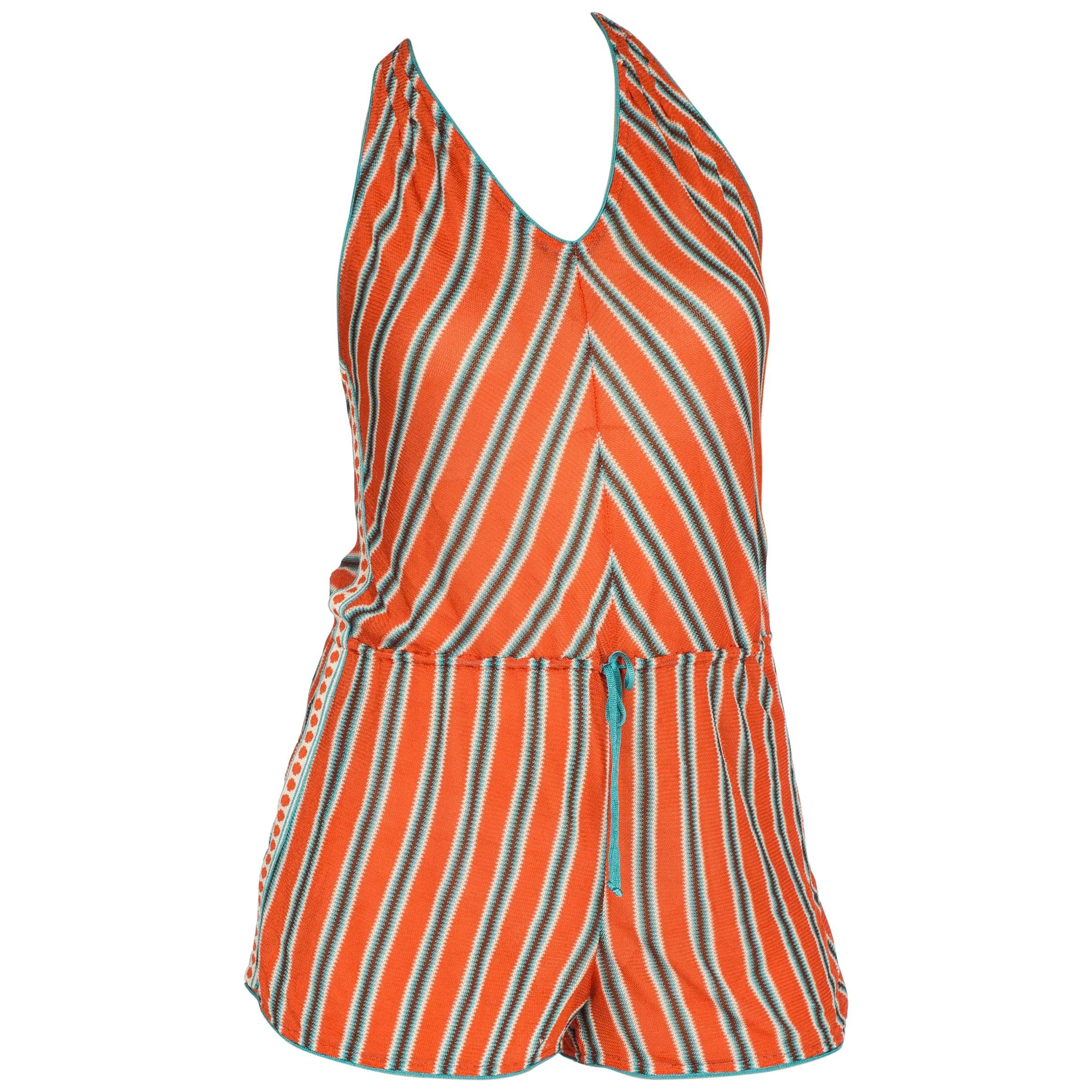 Missoni Knit Halter Romper Jumpsuit