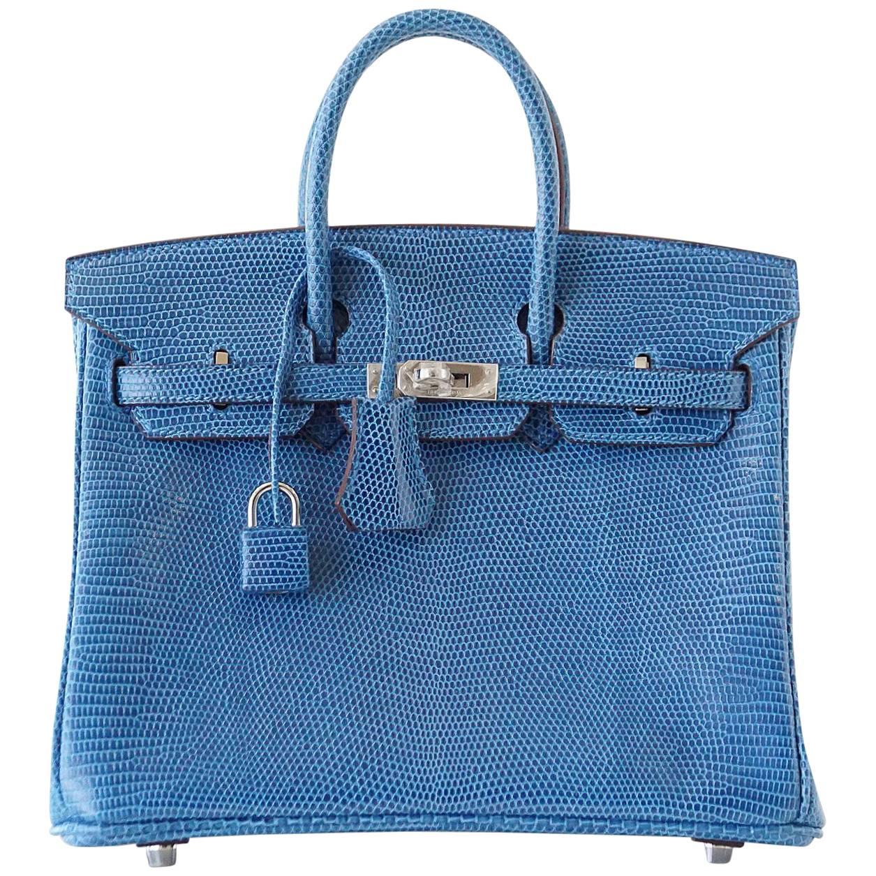 Hermès Birkin 25 Mykonos Lizard Palladium Hardware