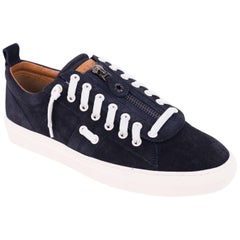 Bally Men's Navy Suede Henning Low Top Sneakers