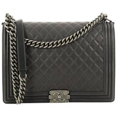 Chanel Grey Quilted Leather Small Boy Flap Bag ○ Labellov ○ Buy and Sell  Authentic Luxury