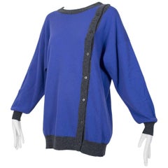 Pringle of Scotland Asymmetrical Cashmere Pullover Cardigan, 1980s
