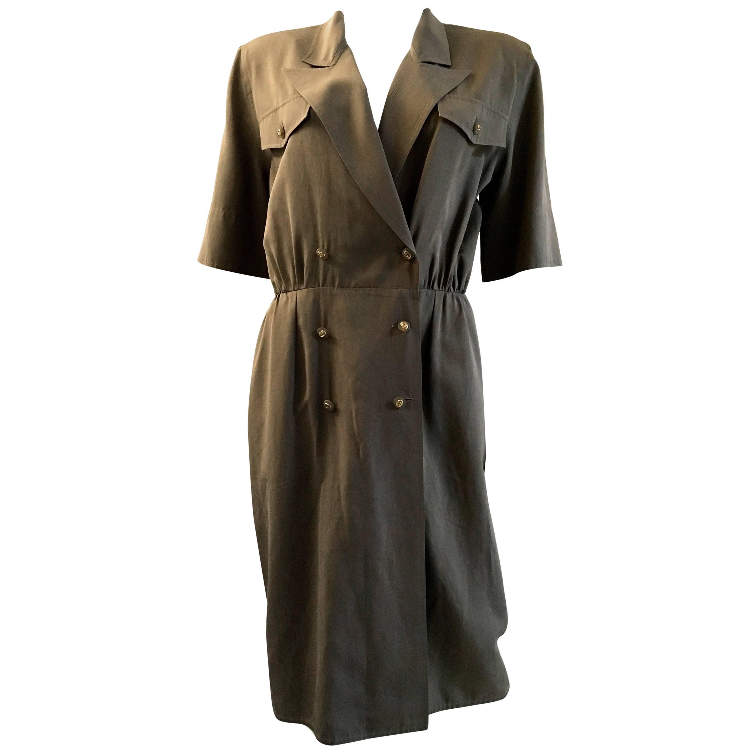 Gucci Vintage military beige taupe light brown Dress  For Sale