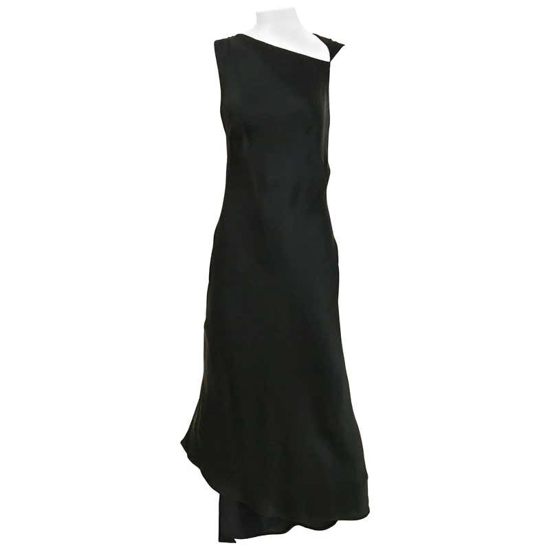 Jil Sander Black Silk Charmeuse Dress For Sale at 1stdibs
