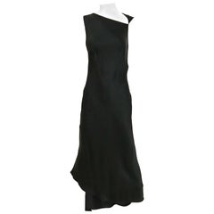 Jil Sander Black Silk Charmeuse Dress
