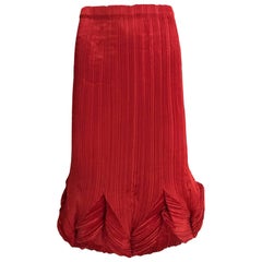 Vintage Issey Miyake Red Pleats Please Skirt