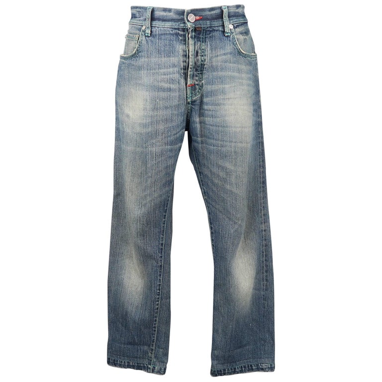 Men's KITON Size 34 Blue Dirty Wash Selvedge Denim Jeans at 1stDibs ...