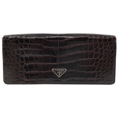 Prada Croc Brown Clutch