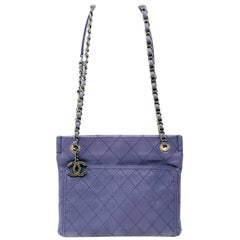 Purple Chanel Flat Quilted Classic Crossbody 