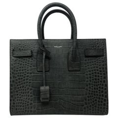 2017 YSL Croc-embossed Sac Du Jour 