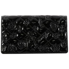 Chanel Lucky Symbols Wallet Embossed Quilted Patent Long