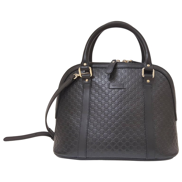 Gucci GG Monogram black leather shoulder bag at 1stdibs