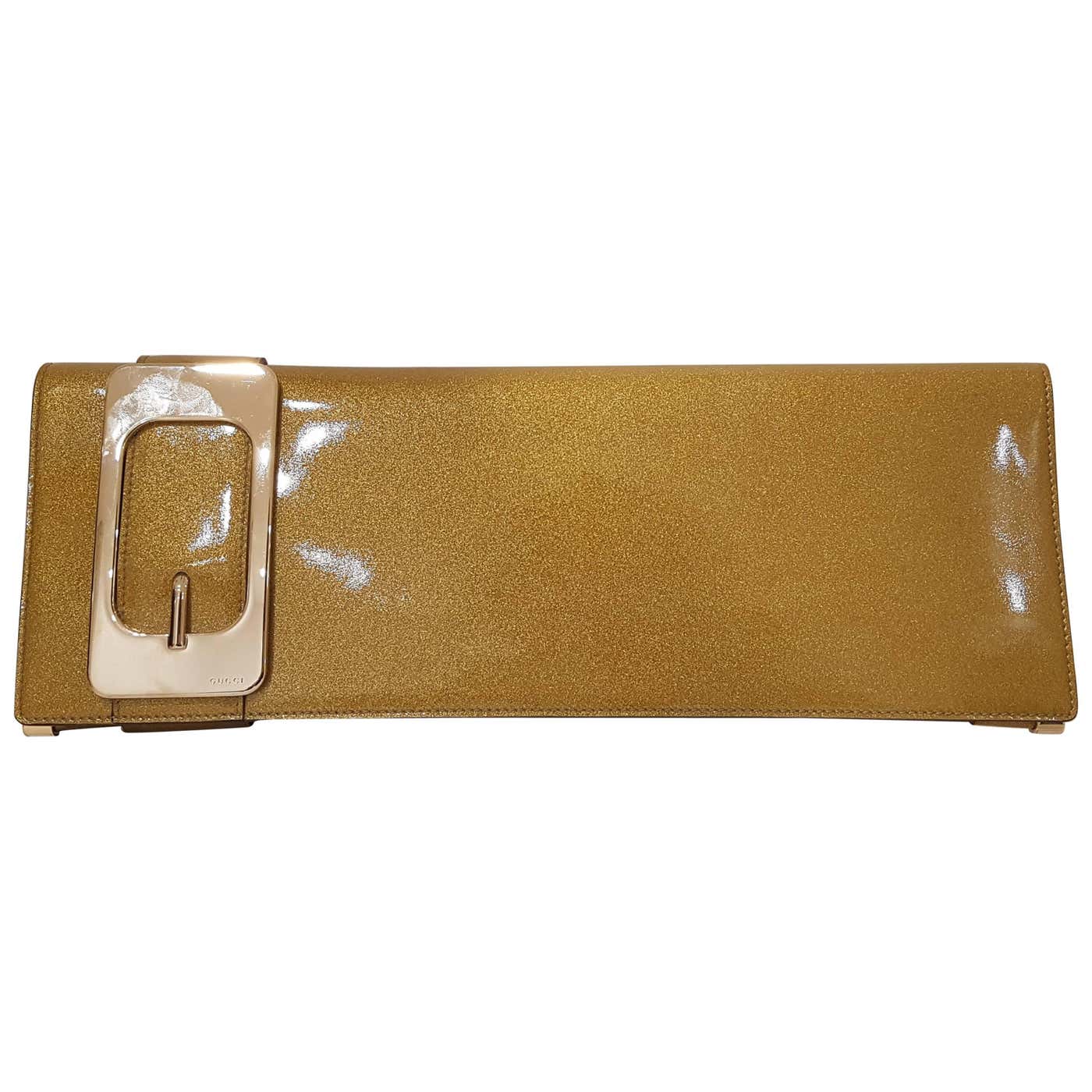 Gucci Gold tone clutch at 1stDibs | gucci gold clutch