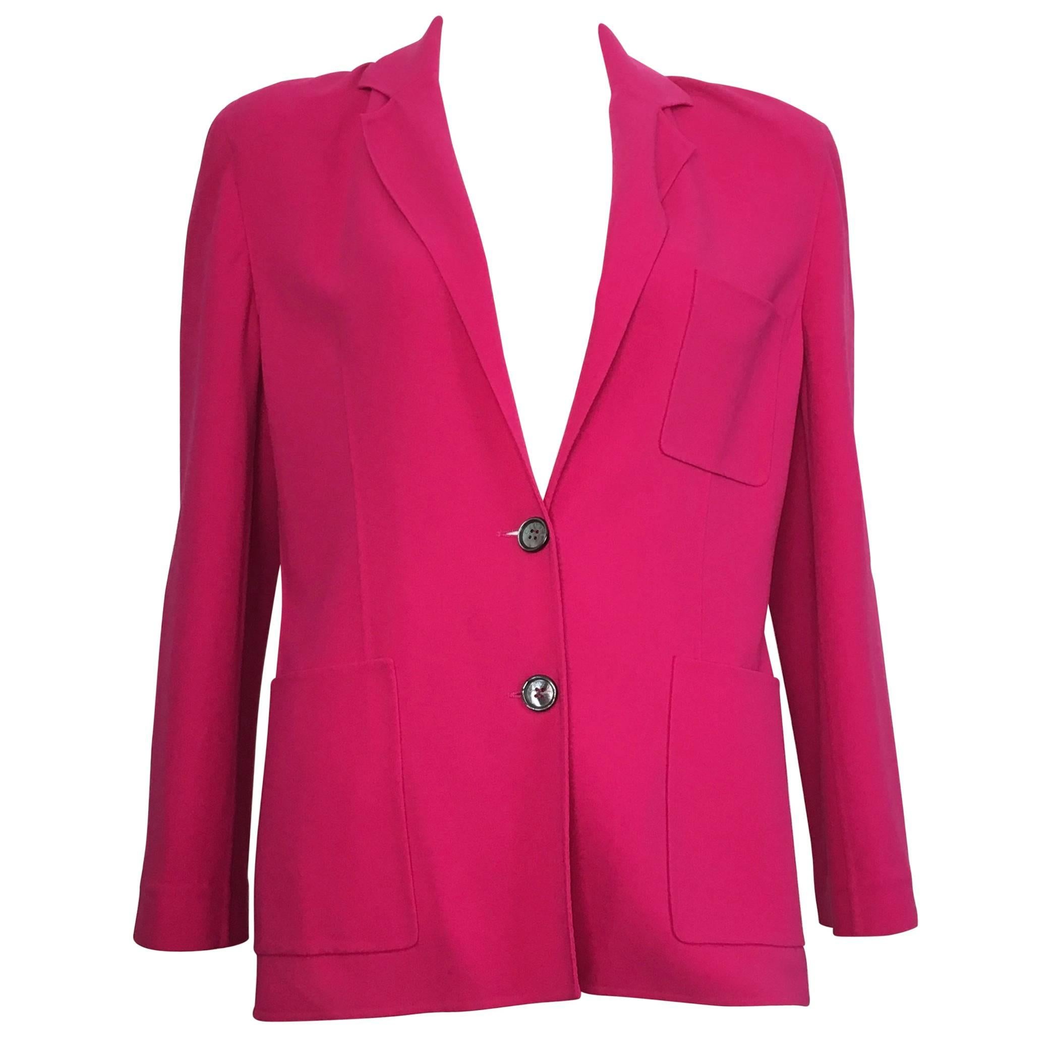 Celine Pink Wool Jacket with Pockets Size 8. For Sale