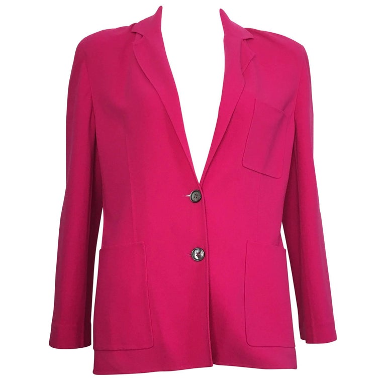 Celine Pink Wool Jacket with Pockets Size 8. For Sale at 1stDibs