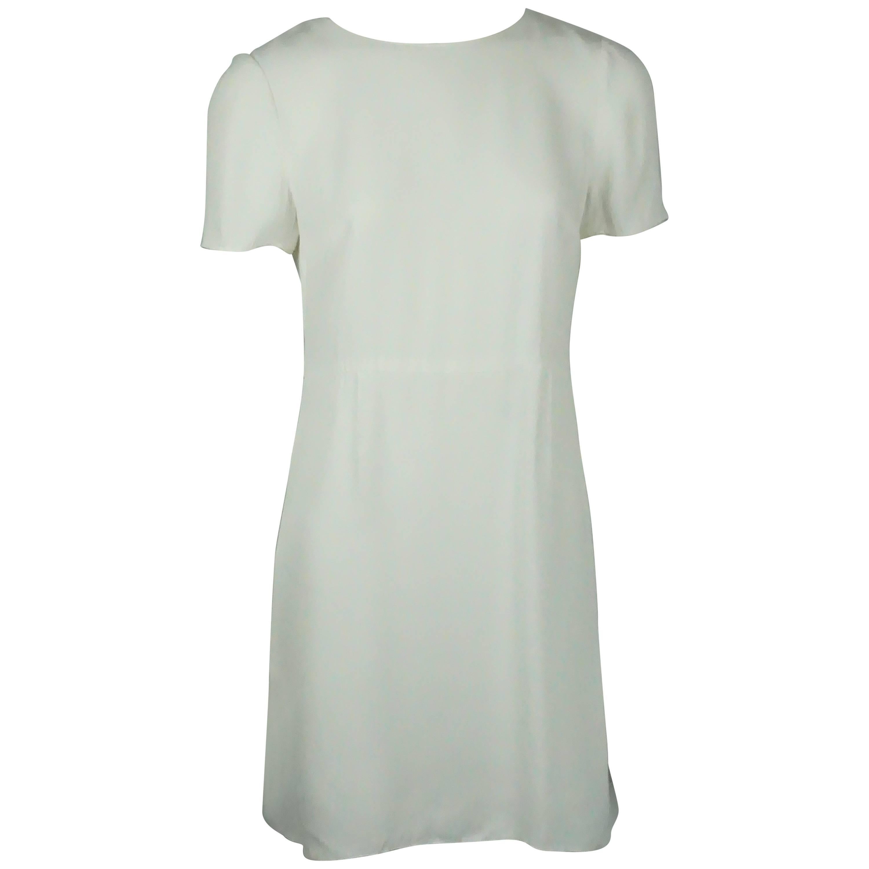 white silk dress short