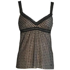 Chanel Nude and Black Lace Tank Top 