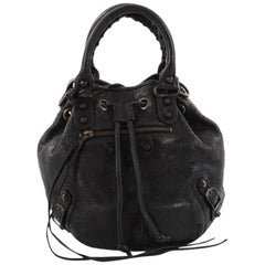 Used Balenciaga Pom Pon Classic Studs Handbag Leather Mini