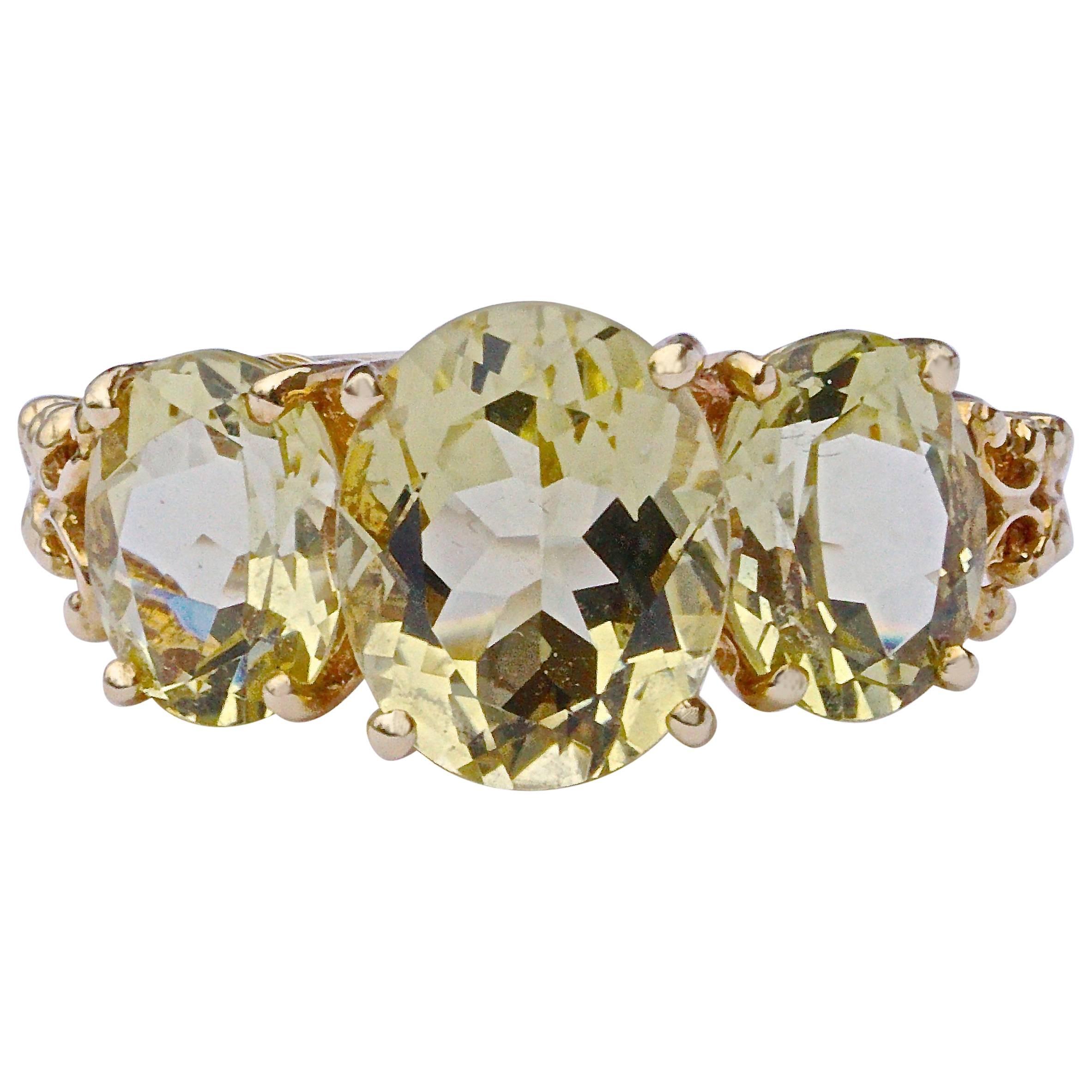 Vintage 14K Gold and Enhanced Citrine Ring