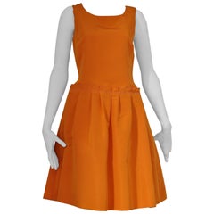 Oscar de La Renta 2008 Resort Runway Tangerine Silk Faille Dress NWT (6)