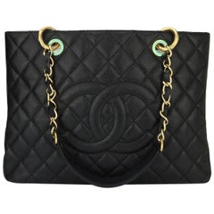 CHANEL Grand Shopping Tote (GST) Black Caviar with Gold Hardware 2012