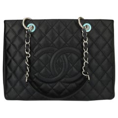 CHANEL Grand Shopping Tote (GST) Black Caviar with Silver Hardware 2012