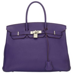 Hermès Birkin 35cm 9k Iris Togo Leather with Brushed Palladium Hardware Stamp P