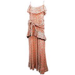 Vintage 1930s Geometric Printed Cotton Dress