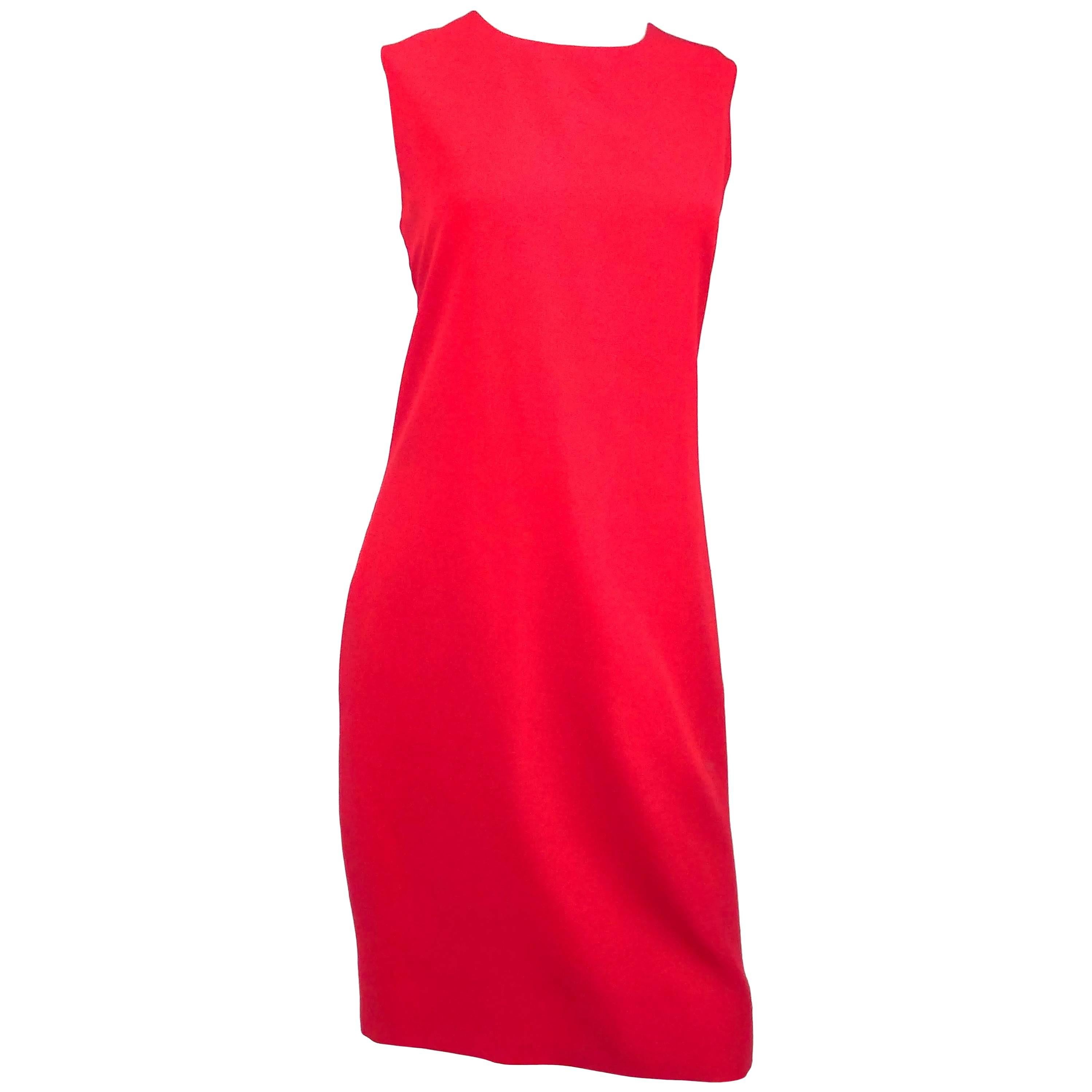 Yves Saint Laurent Rive Gauche Red Sheath Dress For Sale