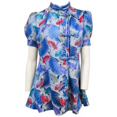 Blue Chinese Brocade Top, 1940s
