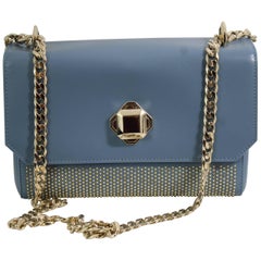 New never Used Elie Saab Blue Studded  Shoulder Bag with golden Chain