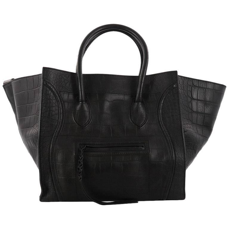 Celine Phantom Handbag Crocodile Embossed Leather Large at 1stdibs