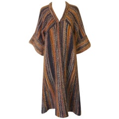 Retro c.1976 Kay Cosserat Wool, Mohair & Silk Kimono Inspired Coat