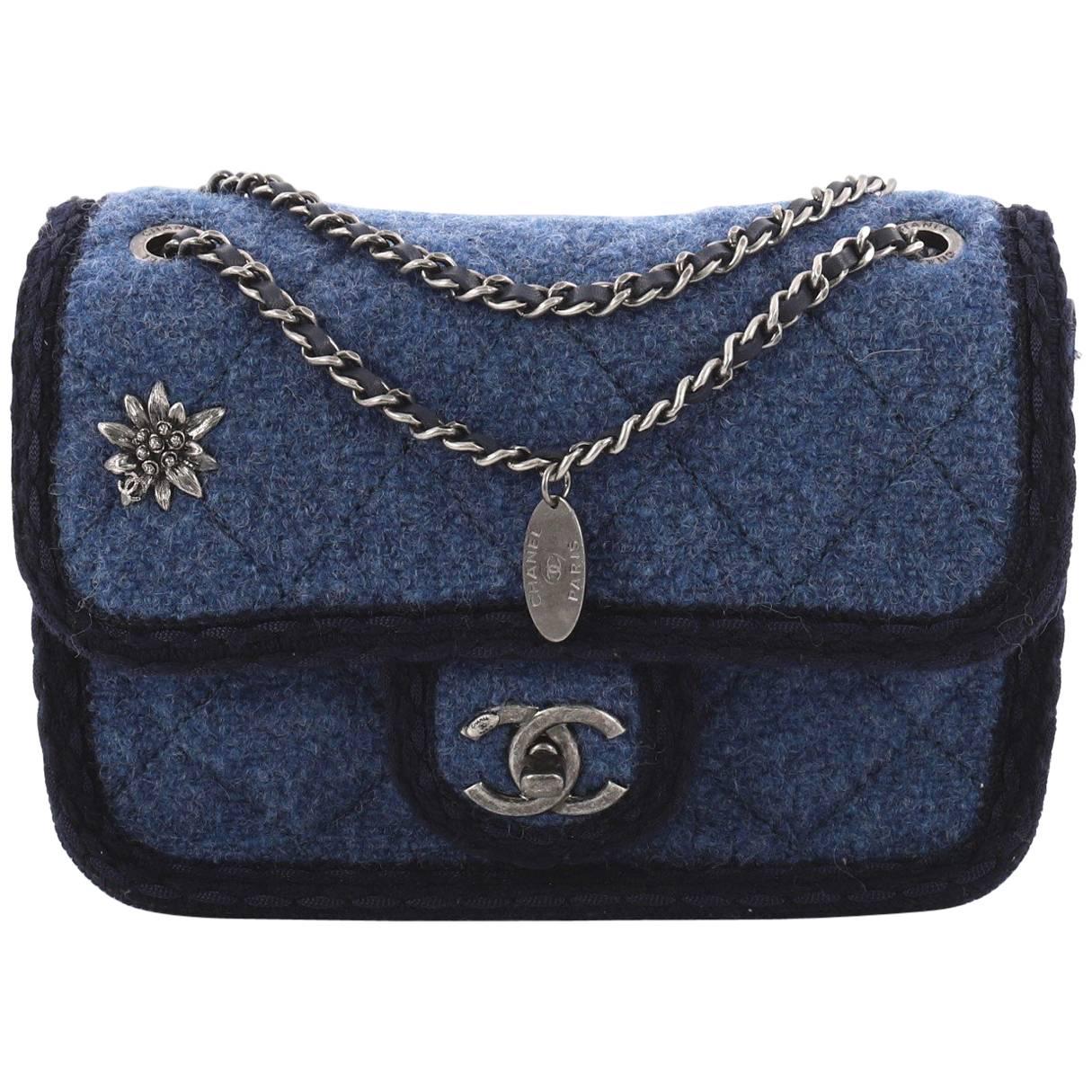 Chanel Paris-Salzburg Flap Bag Quilted Wool Mini at 1stDibs