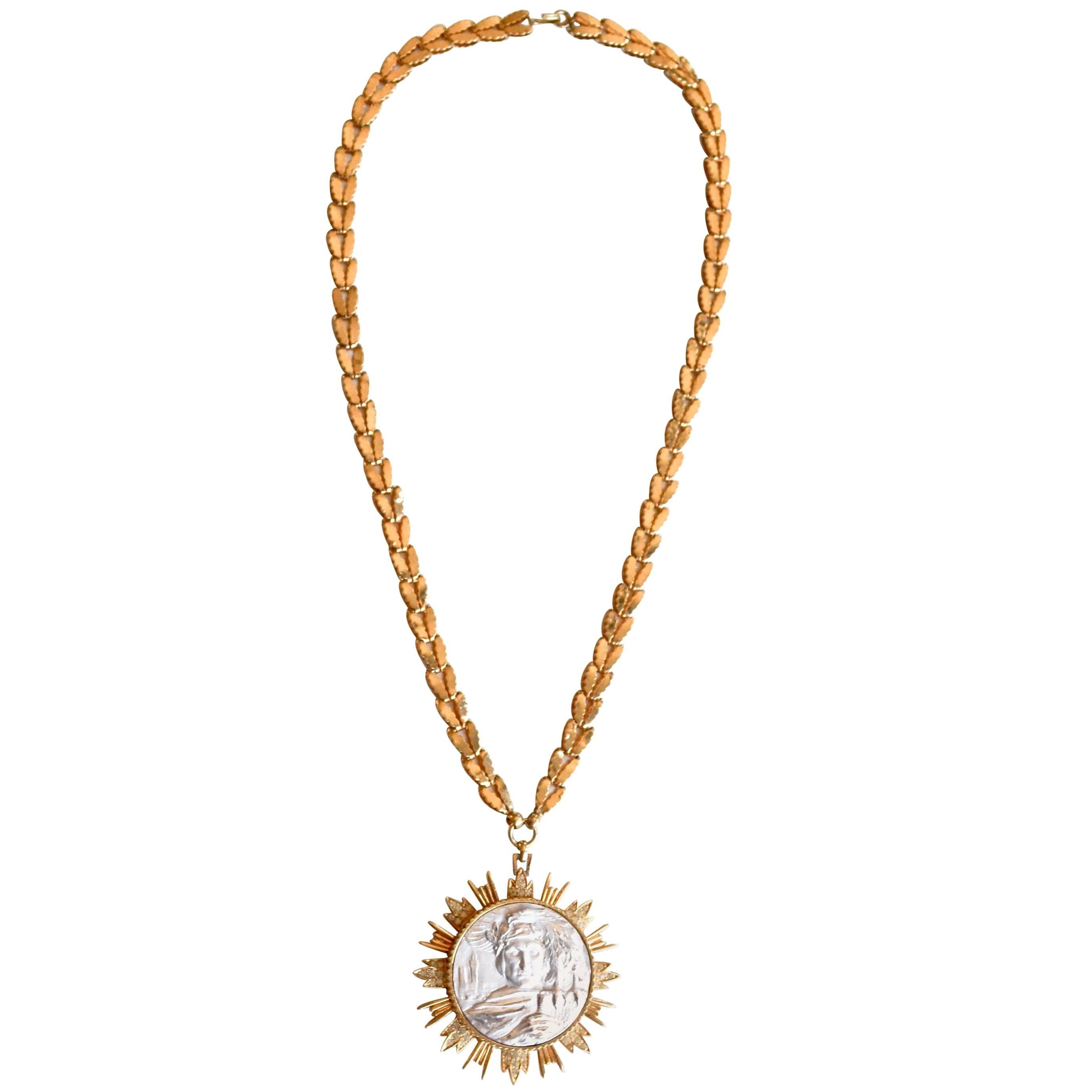 Nettie Rosenstein 1960s Medallion Necklace For Sale