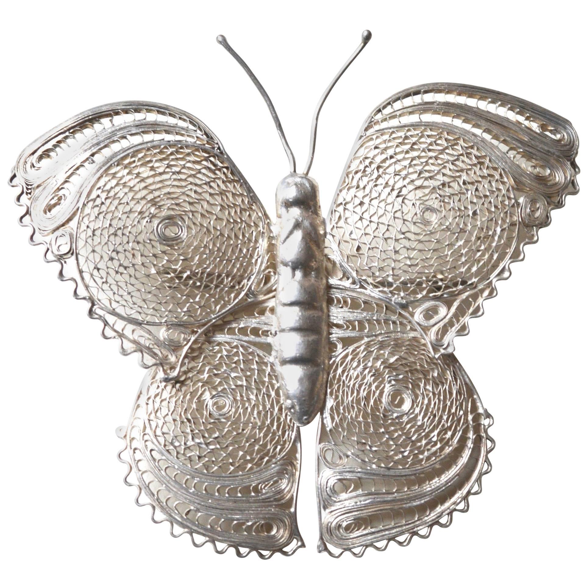 Taxco Mexico Sterling Butterfly Brooch For Sale