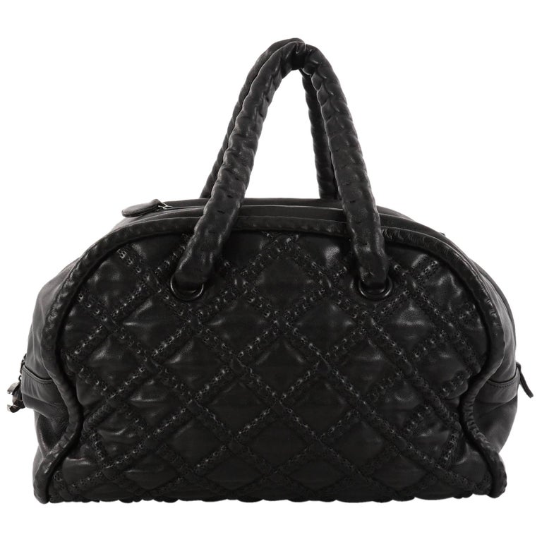 Chanel Quilted Lambskin Large Hidden Chain Bowler Bag at 1stDibs